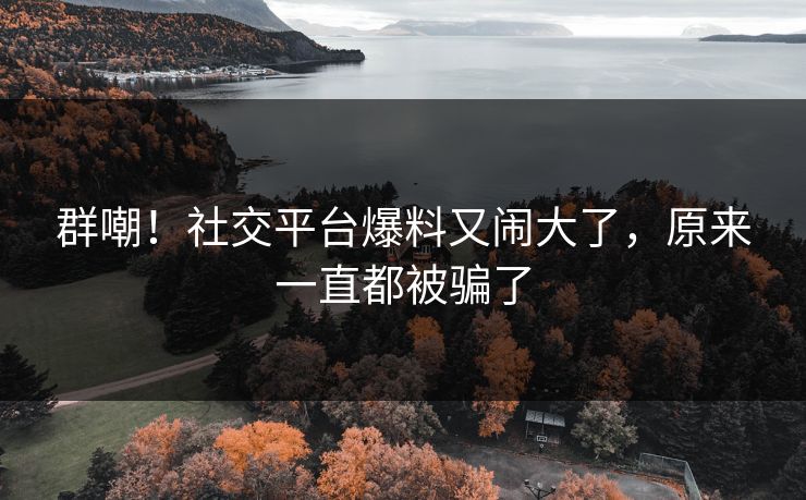 群嘲！社交平台爆料又闹大了，原来一直都被骗了
