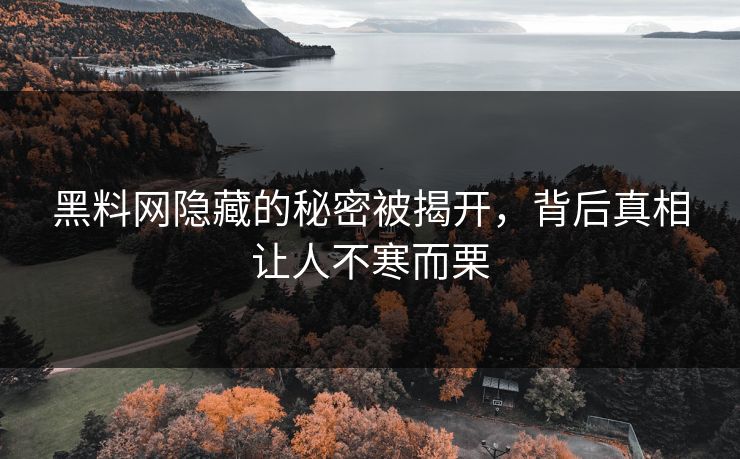 黑料网隐藏的秘密被揭开，背后真相让人不寒而栗