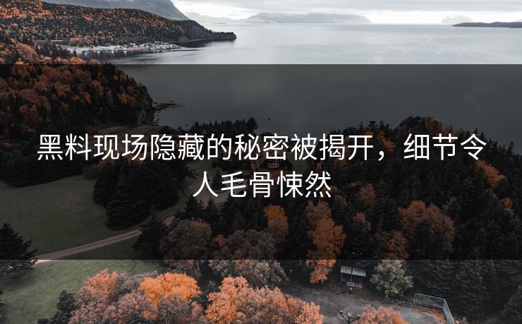 黑料现场隐藏的秘密被揭开，细节令人毛骨悚然