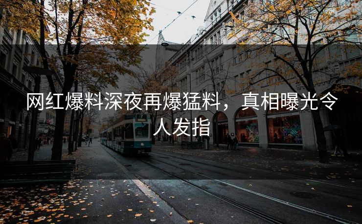 网红爆料深夜再爆猛料，真相曝光令人发指