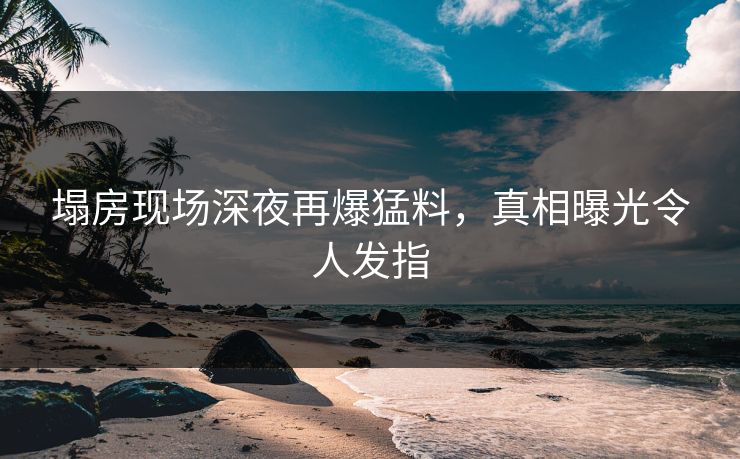 塌房现场深夜再爆猛料，真相曝光令人发指