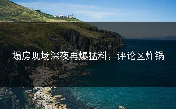 塌房现场深夜再爆猛料，评论区炸锅
