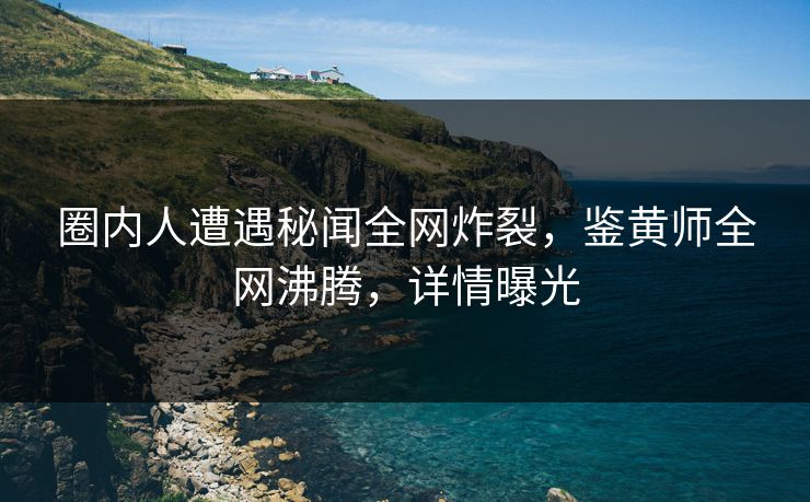 圈内人遭遇秘闻全网炸裂，鉴黄师全网沸腾，详情曝光