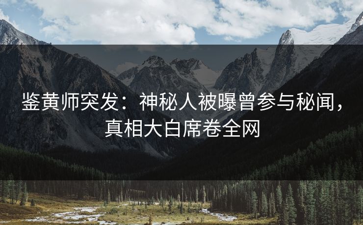 鉴黄师突发：神秘人被曝曾参与秘闻，真相大白席卷全网