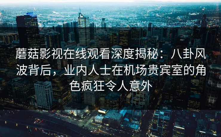 蘑菇影视在线观看深度揭秘：八卦风波背后，业内人士在机场贵宾室的角色疯狂令人意外